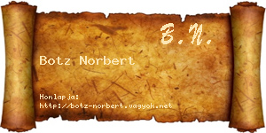 Botz Norbert névjegykártya